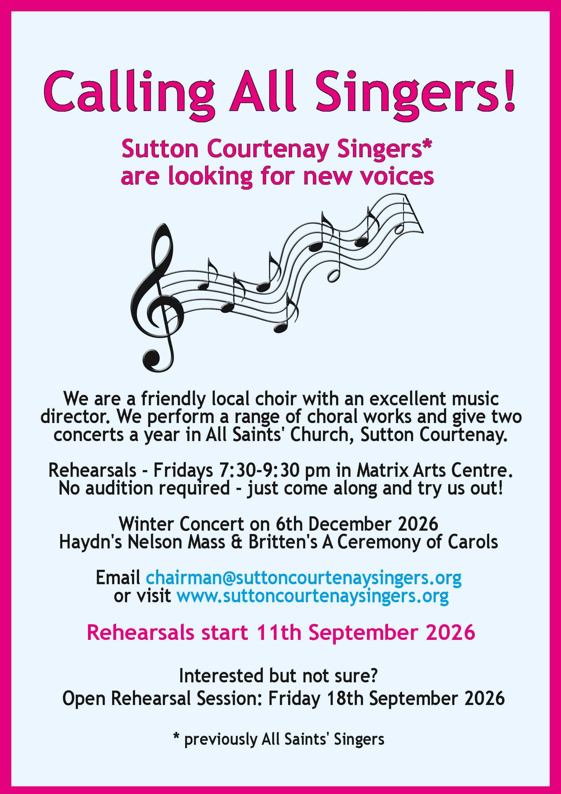 Calling all singers!
